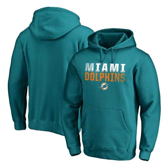 Miami Dolphins NFL Pro Line by Fanatics Branded Aqua Iconic Collection Fade Out Pullover Hoodie 90Hou